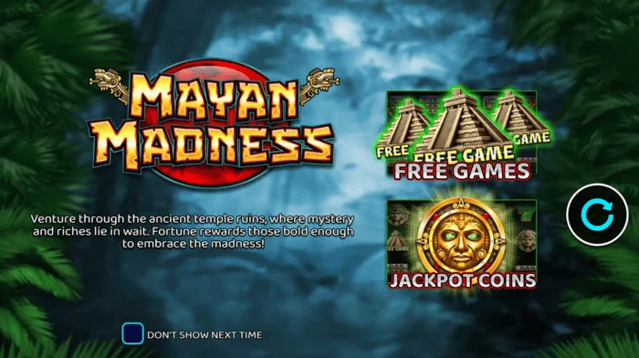 Mayan Madness - menú principal con temática maya